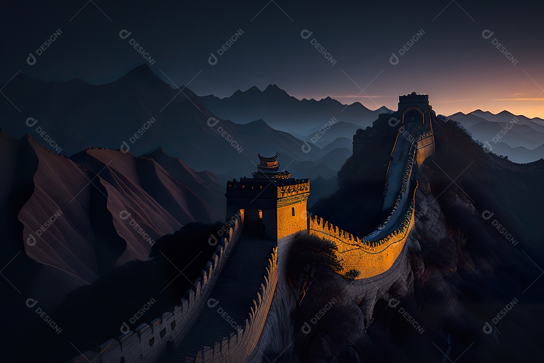 Imagem realista de grande muralha.