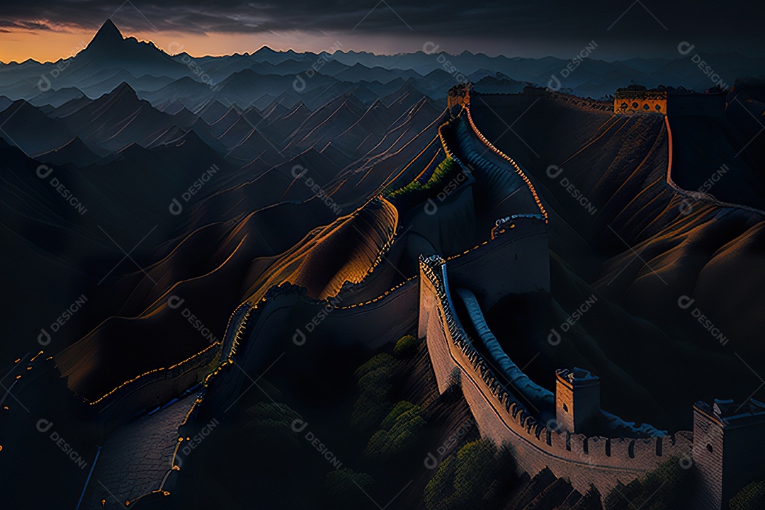 Imagem realista de grande muralha.