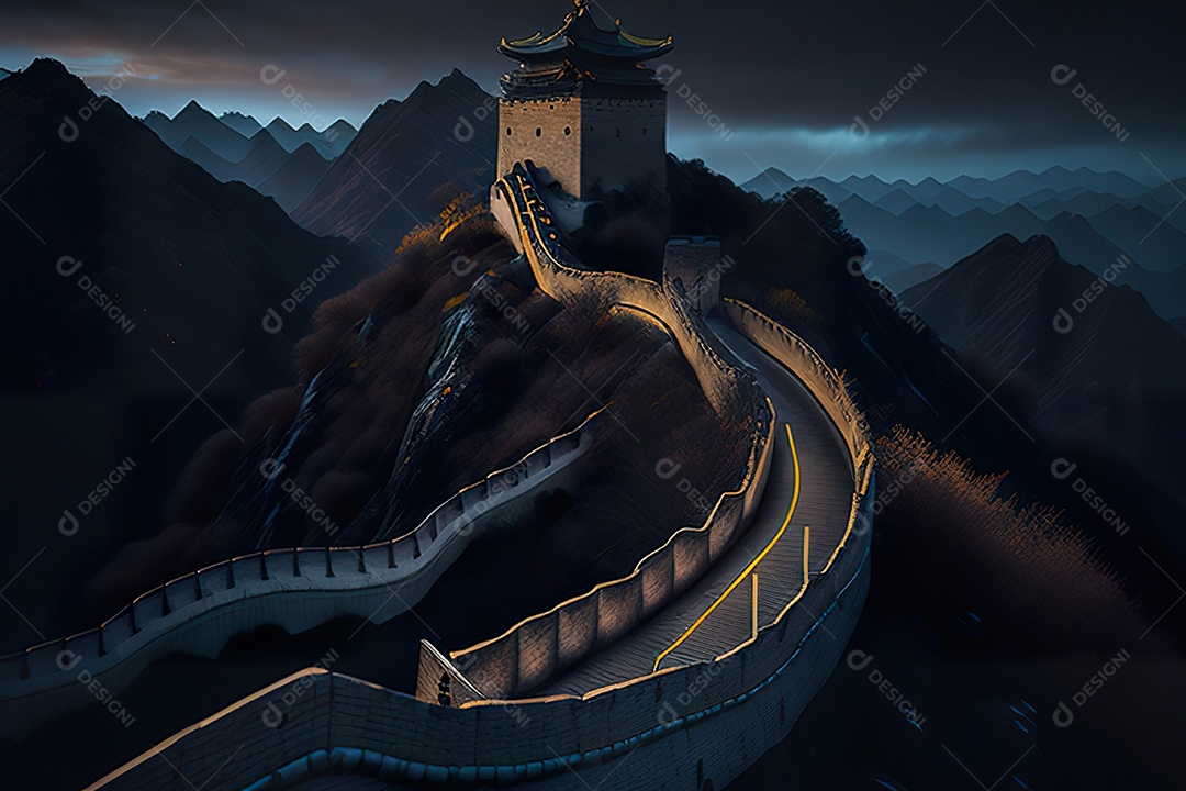 Imagem realista de grande muralha.