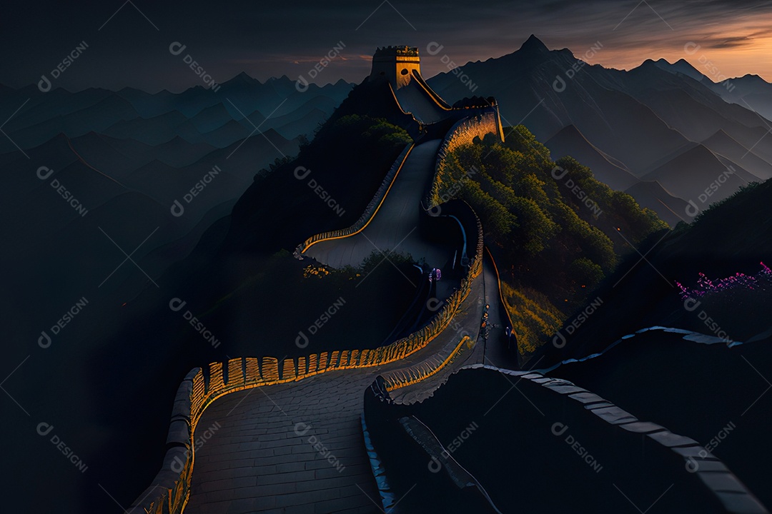 Imagem realista de grande muralha.