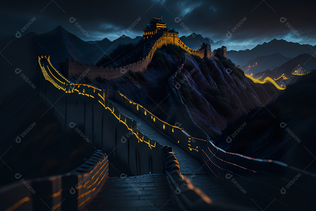 Imagem realista de grande muralha.