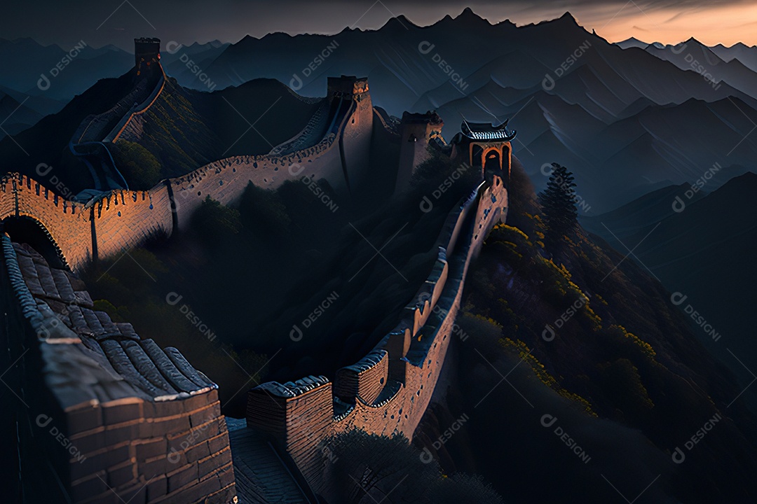 Imagem realista de grande muralha.