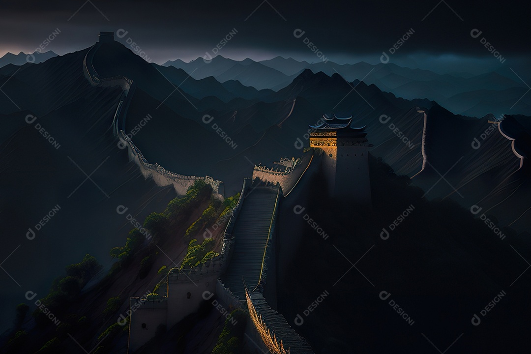 Imagem realista de grande muralha.