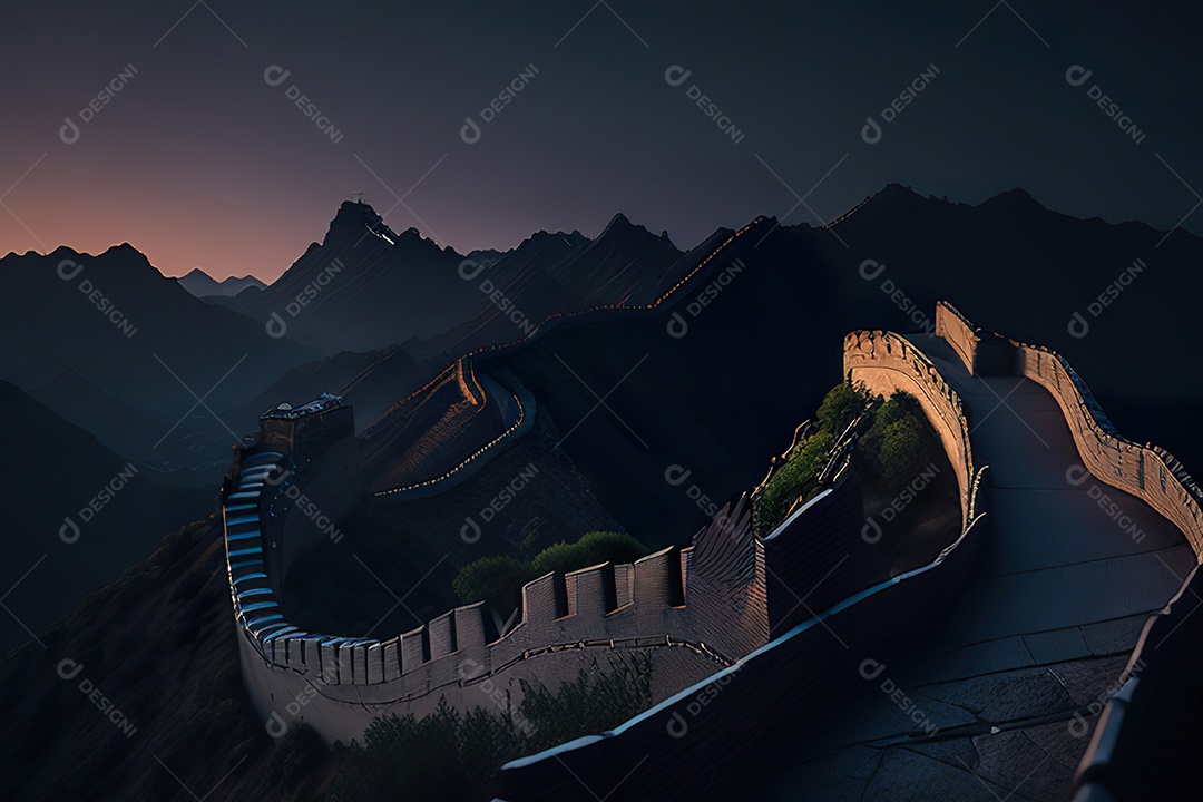 Imagem realista de grande muralha.