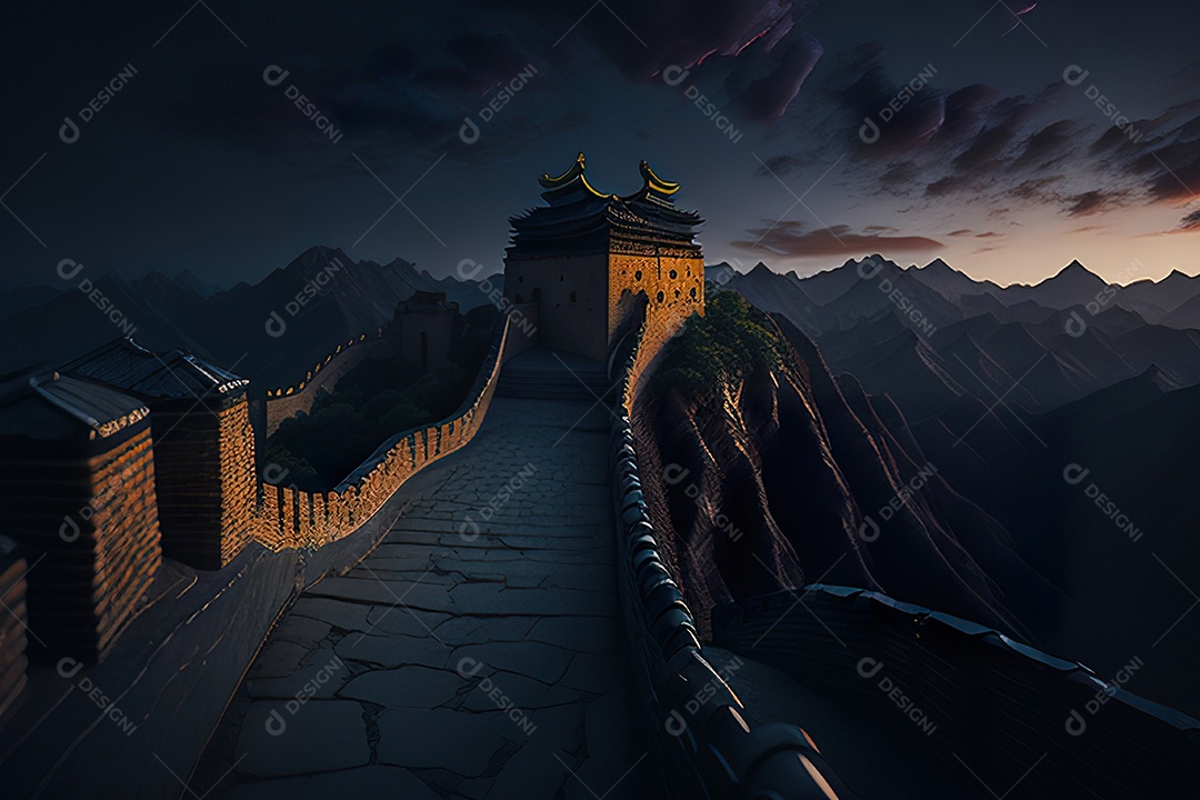 Imagem realista de grande muralha.