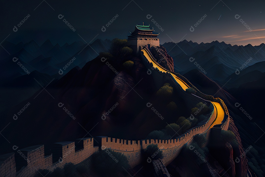 Imagem realista de grande muralha.