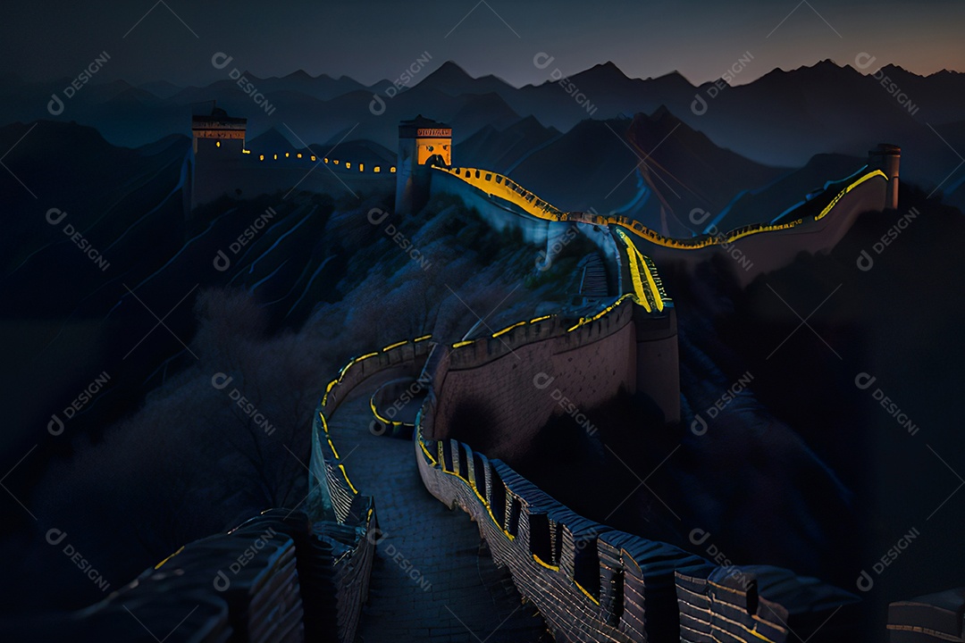 Imagem realista de grande muralha.