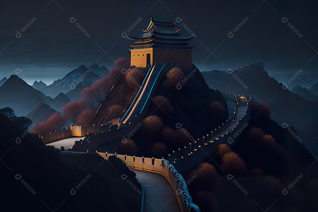 Imagem realista de grande muralha.