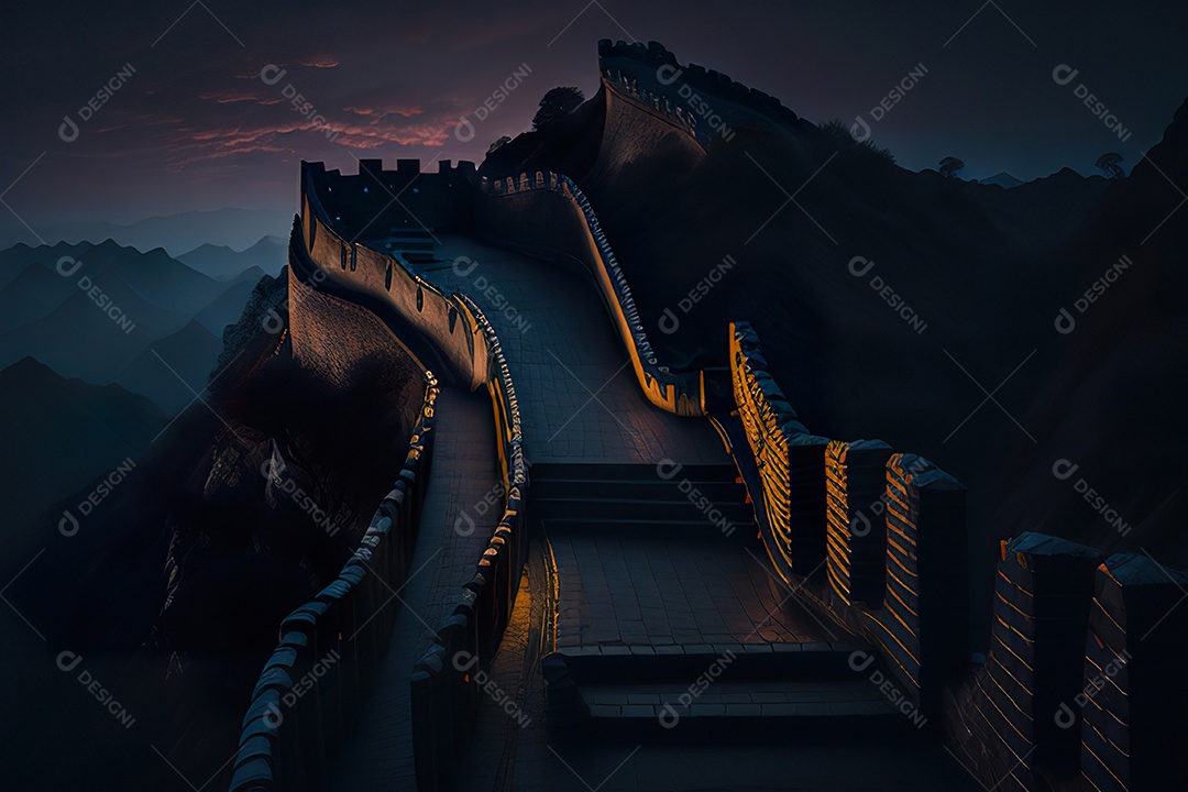 Imagem realista de grande muralha.