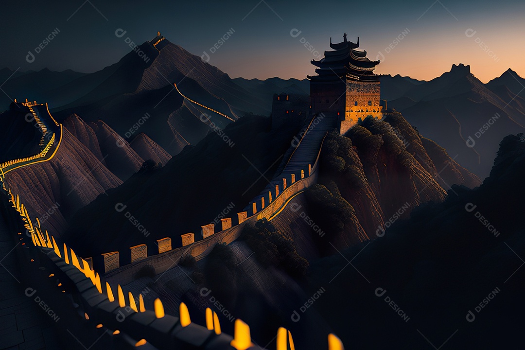 Imagem realista de grande muralha.