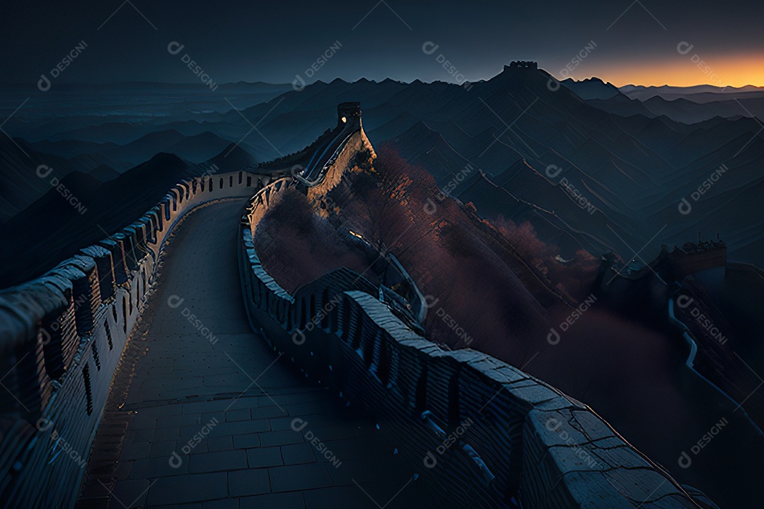 Imagem realista de grande muralha.