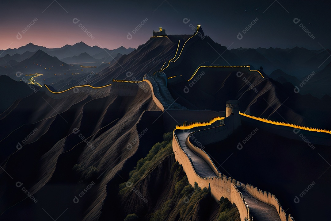 Imagem realista de grande muralha.