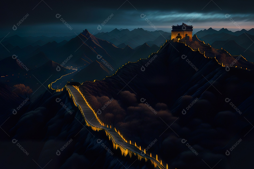 Imagem realista de grande muralha.