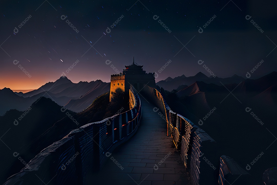 Imagem realista de grande muralha.