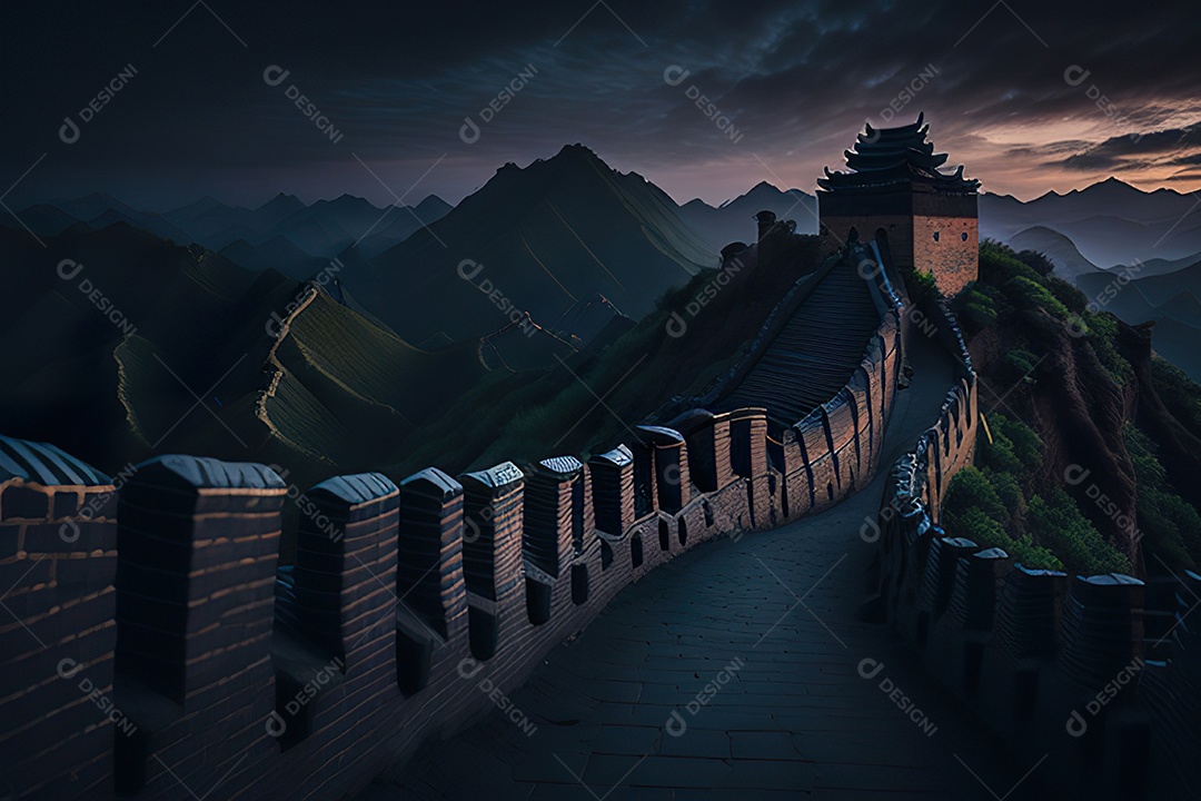 Imagem realista de grande muralha.