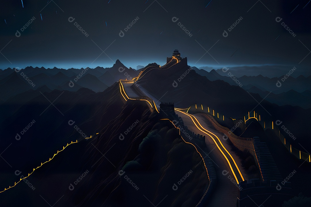 Imagem realista de grande muralha.