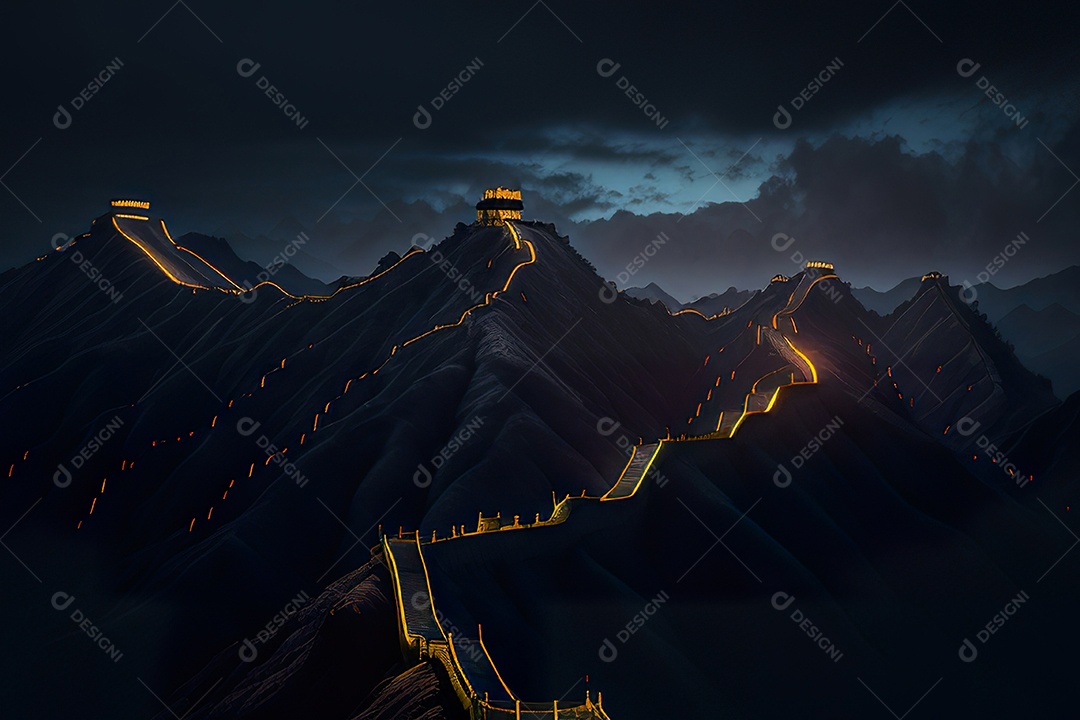 Imagem realista de grande muralha.