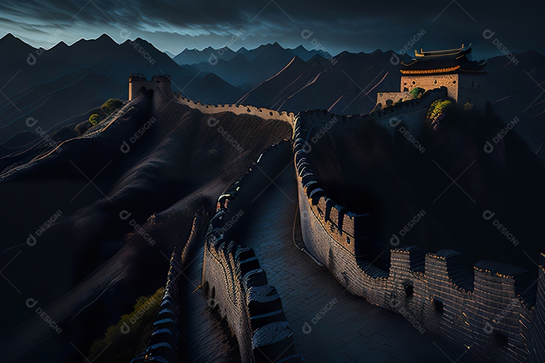 Imagem realista de grande muralha.