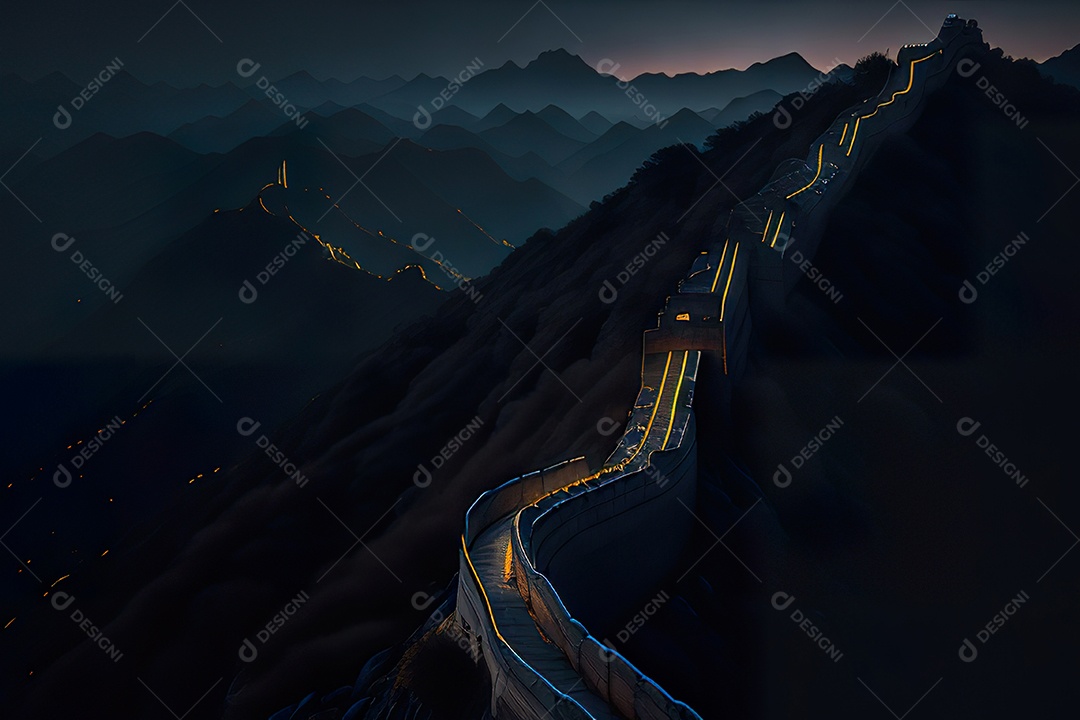 Imagem realista de grande muralha.