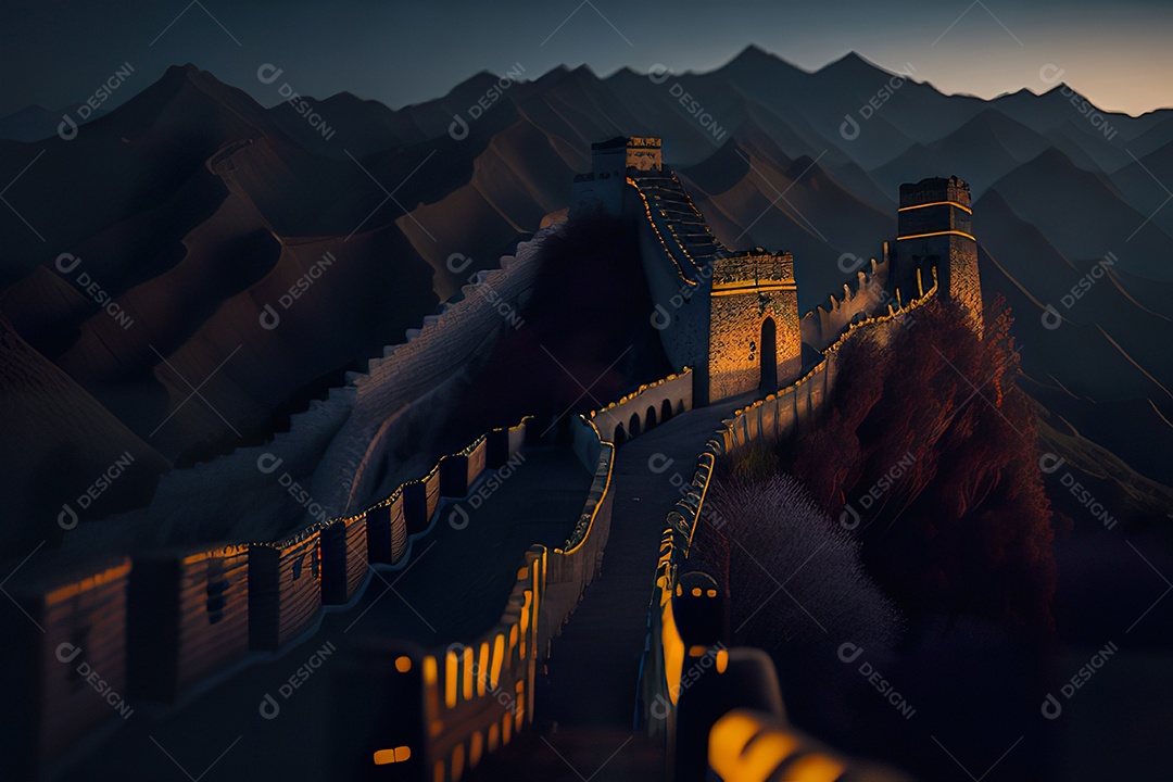 Imagem realista de grande muralha.