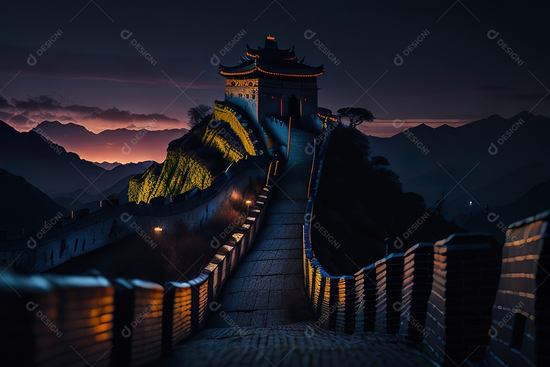 Imagem realista de grande muralha.