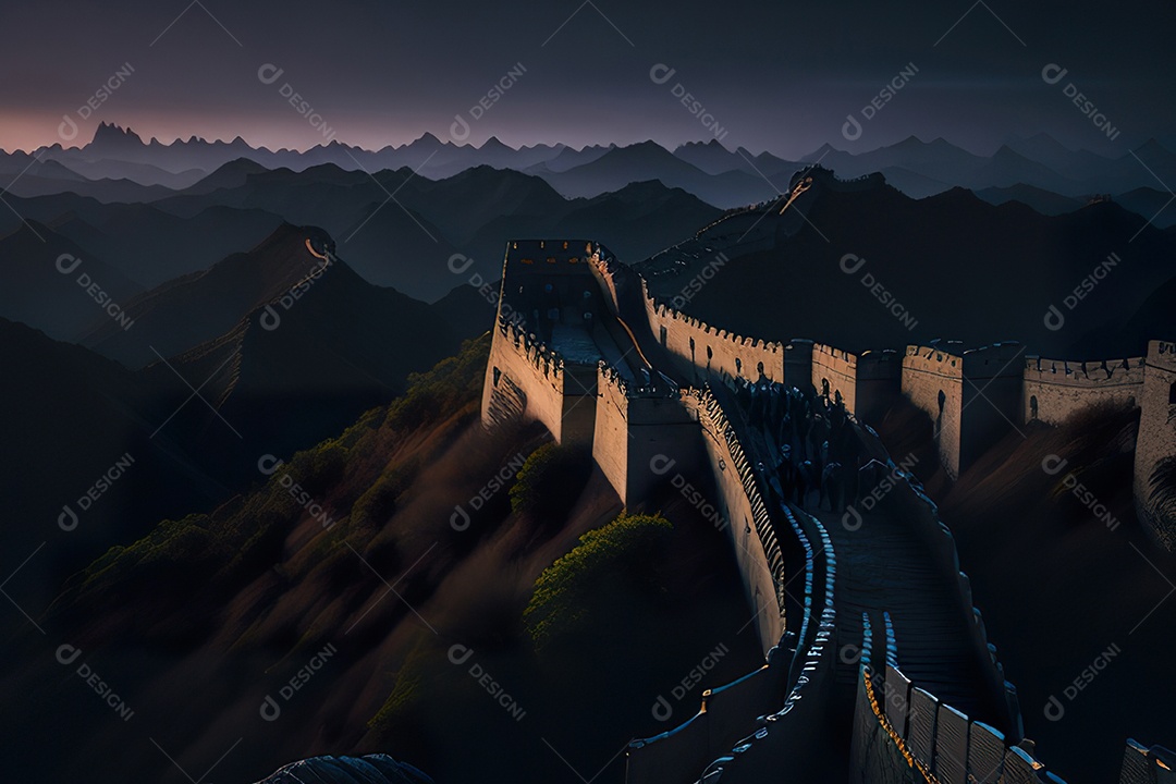 Imagem realista de grande muralha.