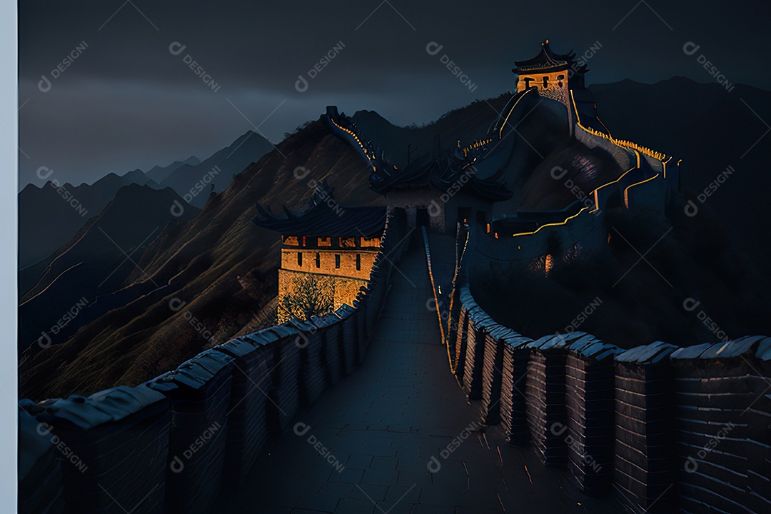 Imagem realista de grande muralha.