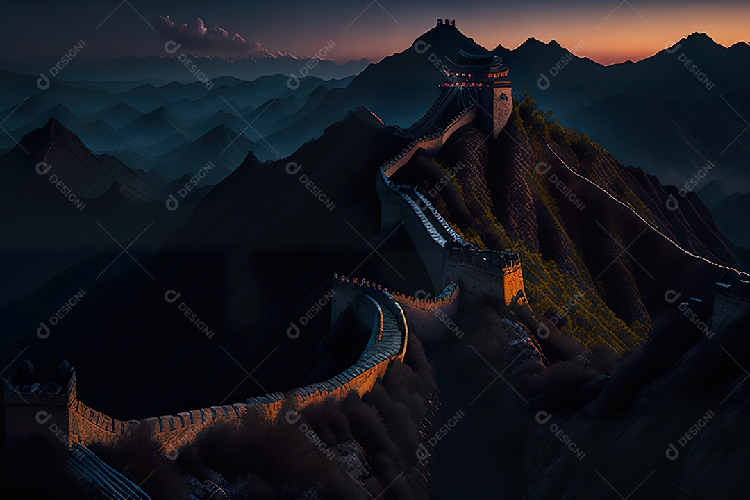 Imagem realista de grande muralha.