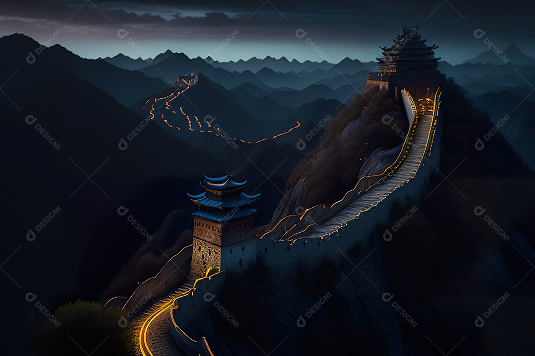 Imagem realista de grande muralha.