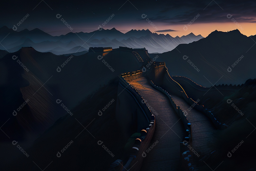 Imagem realista de grande muralha.