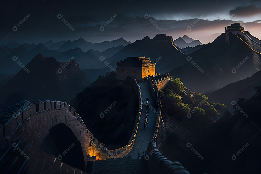 Imagem realista de grande muralha.