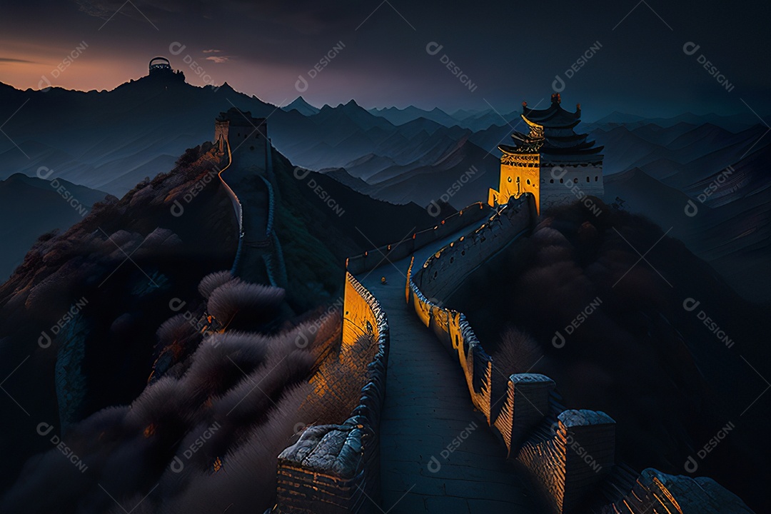 Imagem realista de grande muralha.