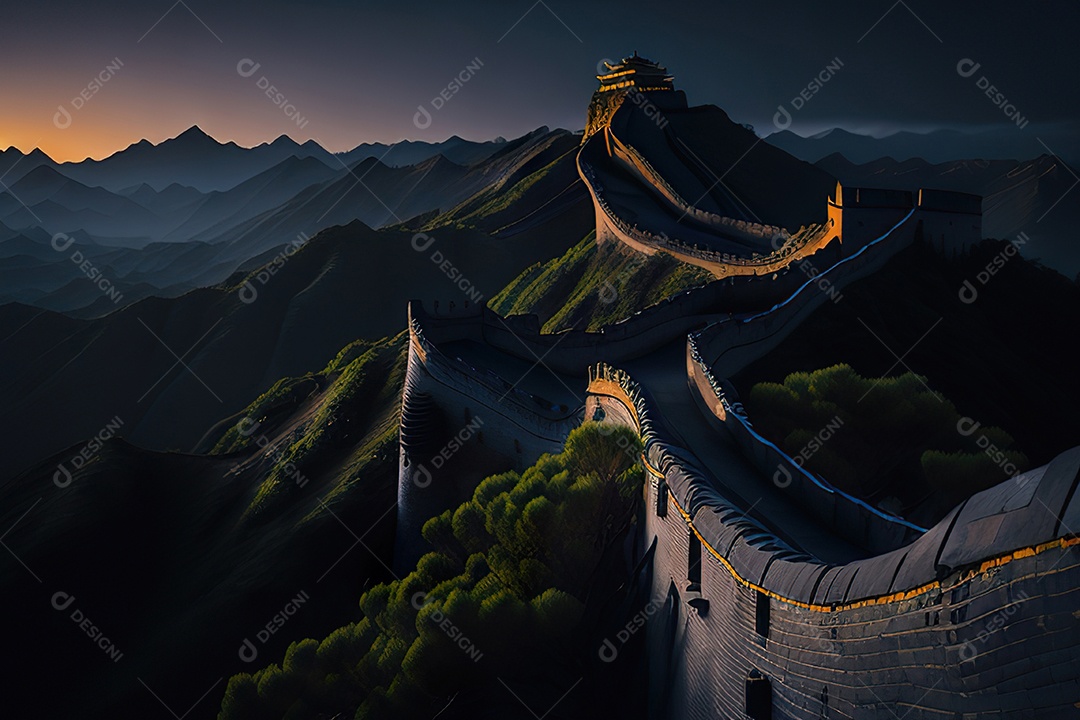 Imagem realista de grande muralha.