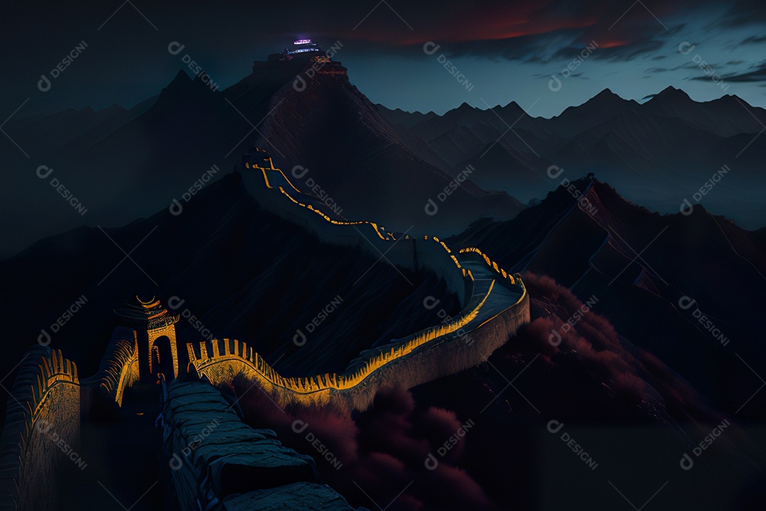 Imagem realista de grande muralha.