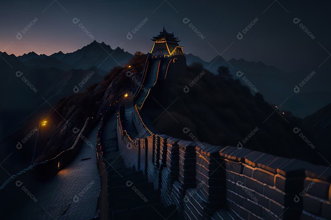 Imagem realista de grande muralha.