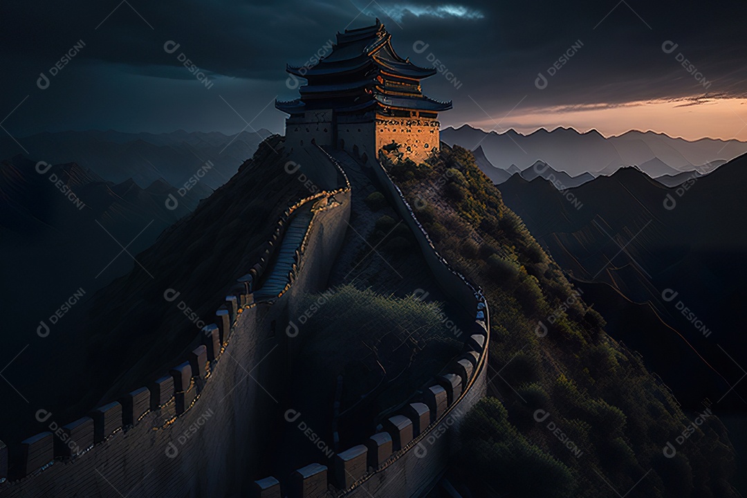 Imagem realista de grande muralha.