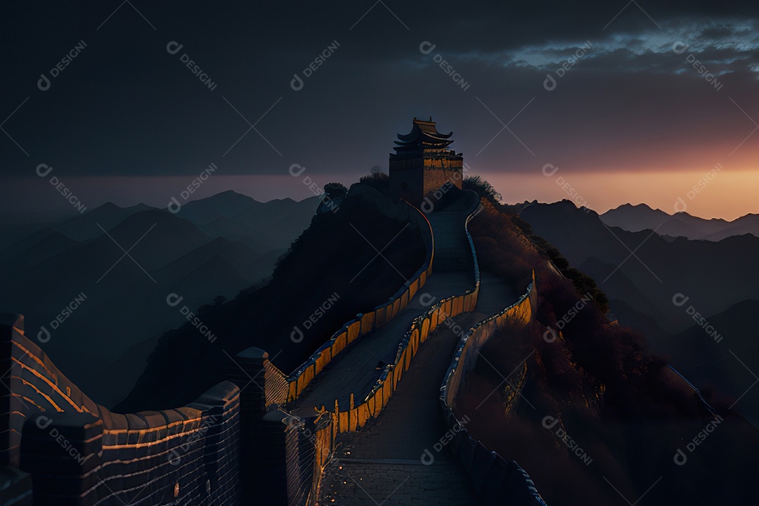 Imagem realista de grande muralha.