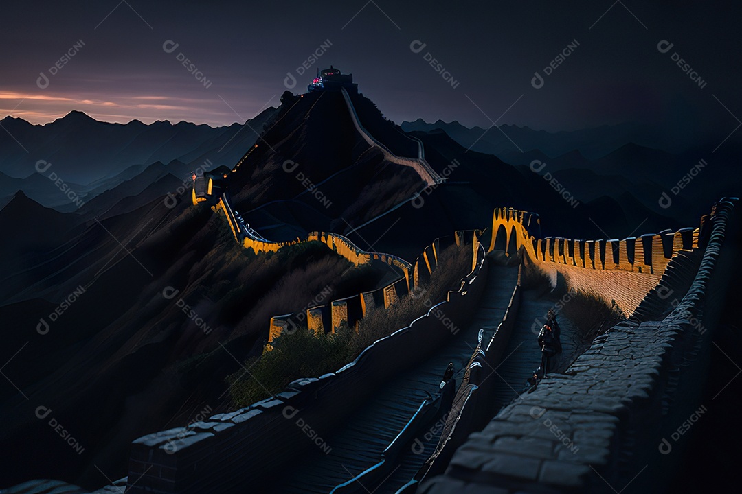 Imagem realista de grande muralha.