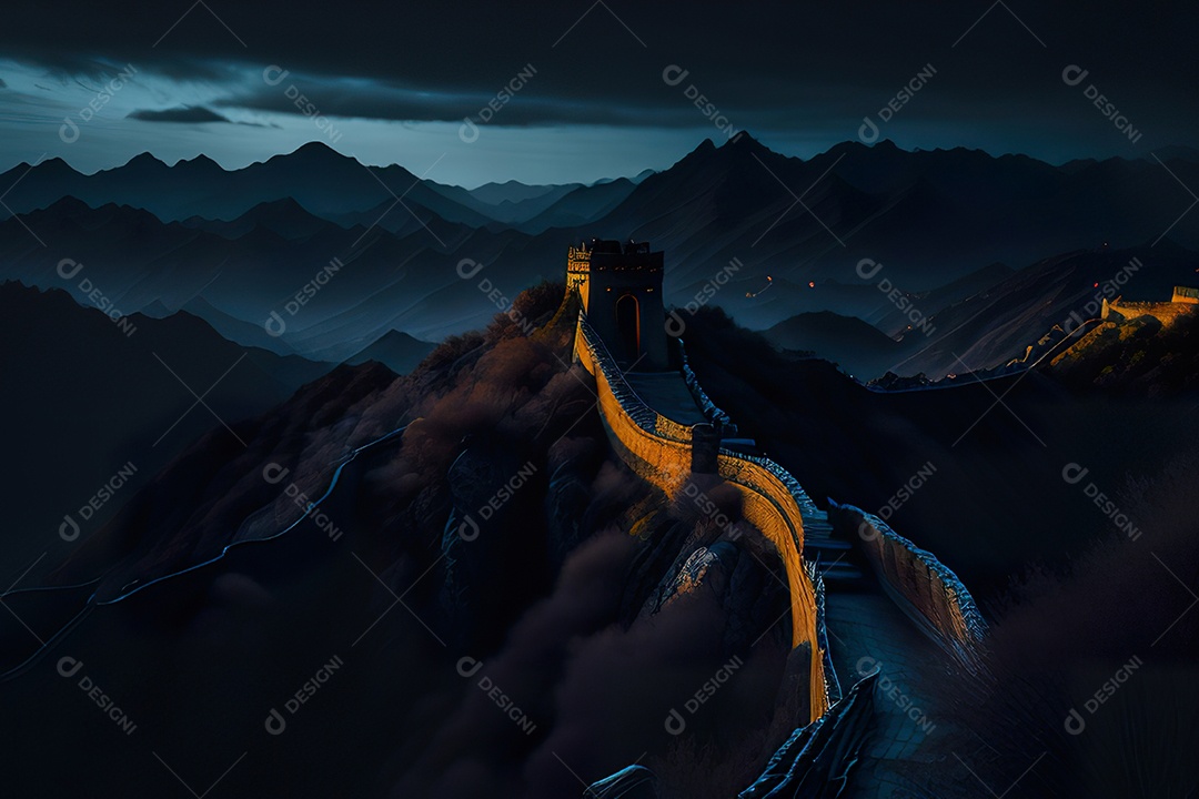 Imagem realista de grande muralha.