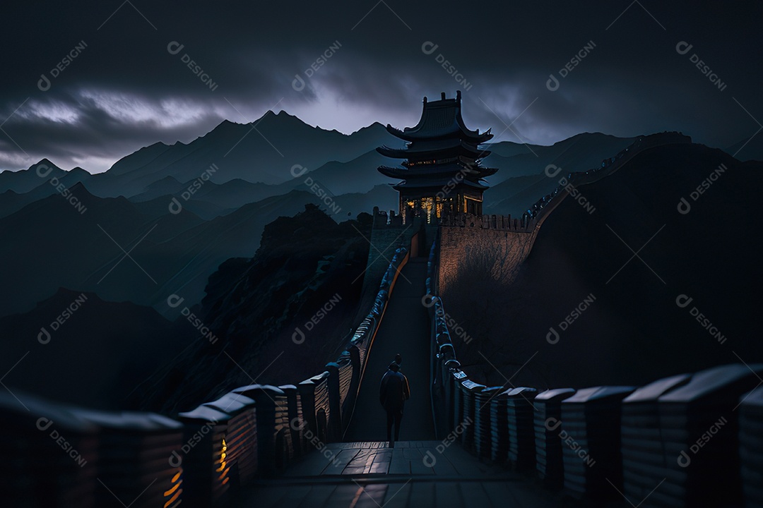 Imagem realista de grande muralha.