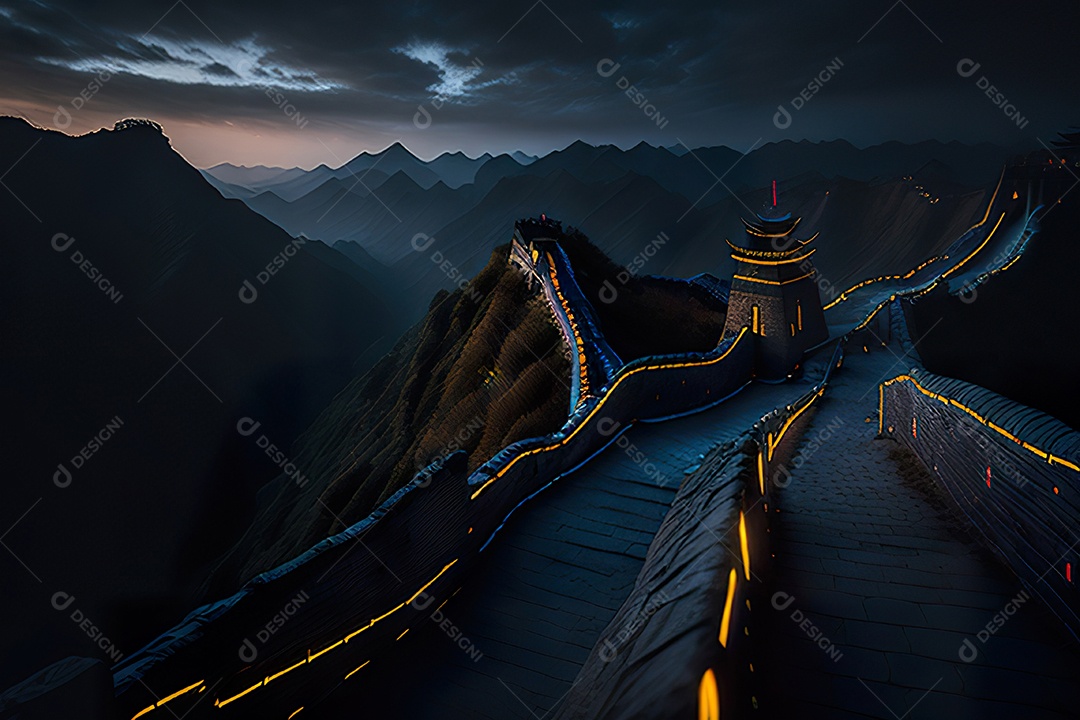 Imagem realista de grande muralha.