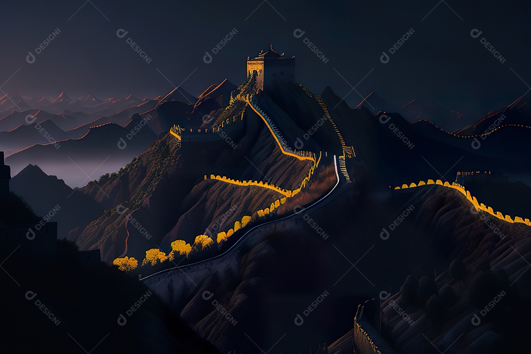 Imagem realista de grande muralha.