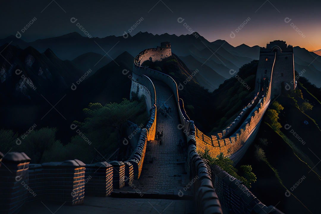 Imagem realista de grande muralha.