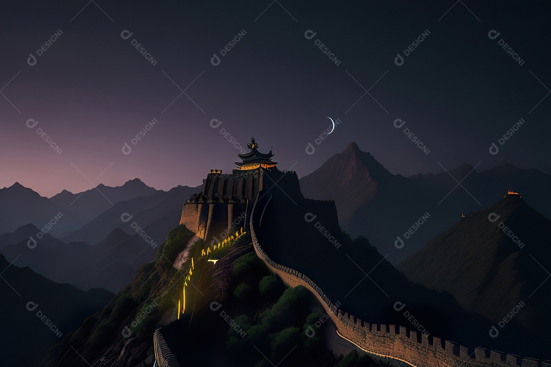 Imagem realista de grande muralha.