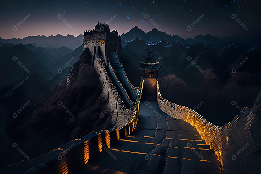 Imagem realista de grande muralha.