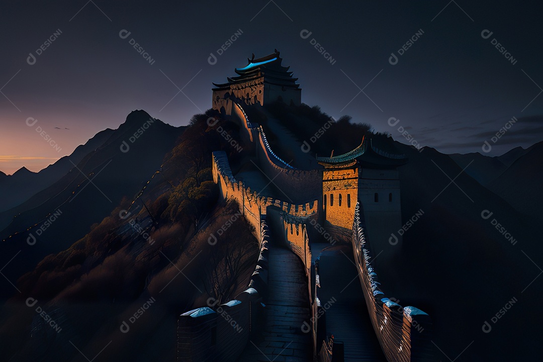 Imagem realista de grande muralha.