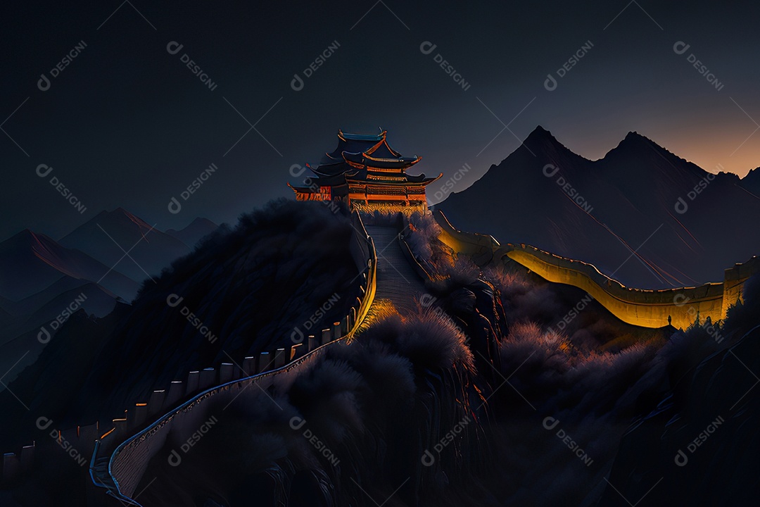 Imagem realista de grande muralha.