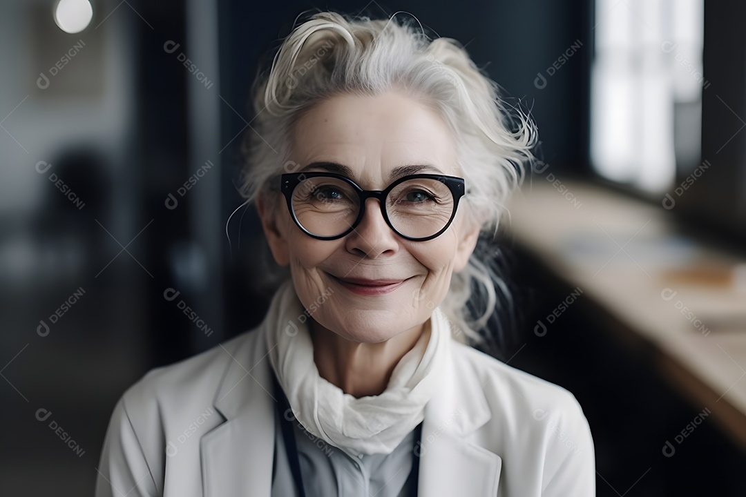 Mulher feliz funcionária pública aposentada