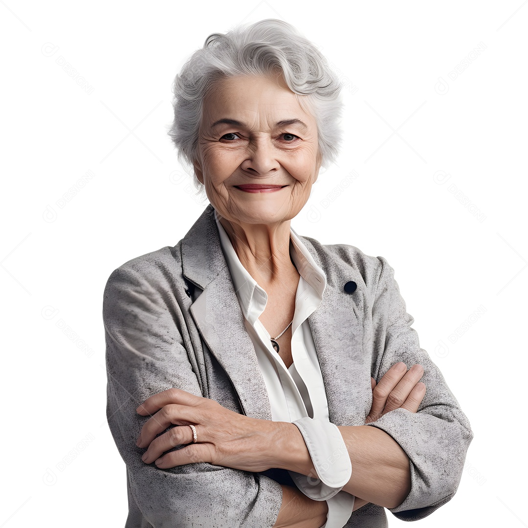 Mulher feliz funcionária público aposentada