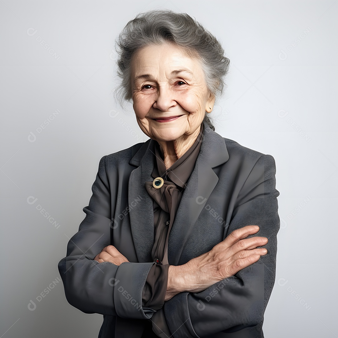 Mulher feliz funcionária público aposentada